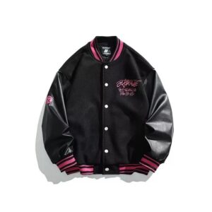 Kakobuy AC Milan Heavy Craft Embroidery Patchwork Leather Sleeve OFF Hundred Baseball Jacket
