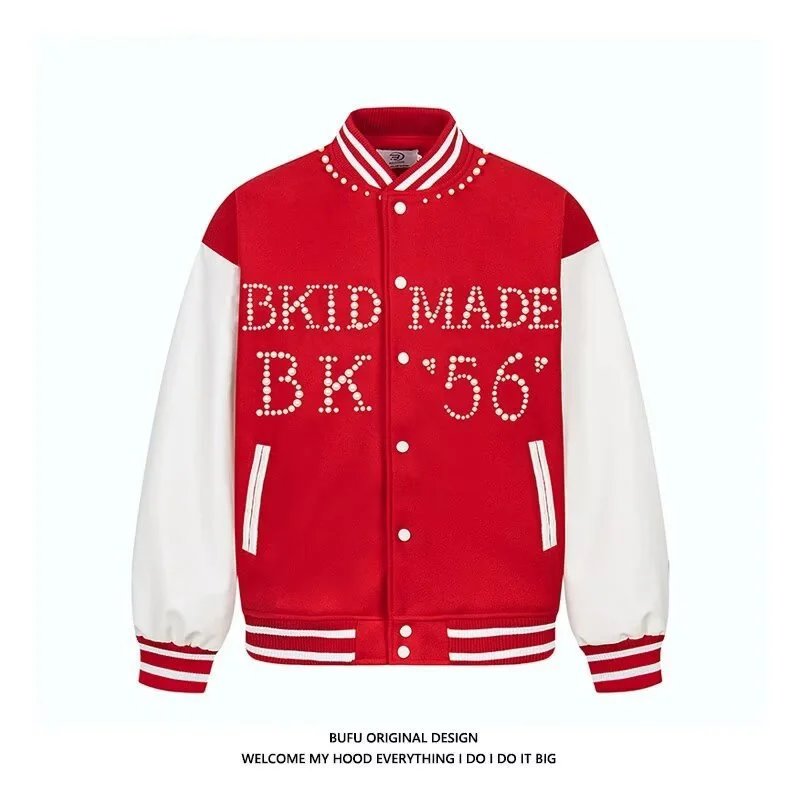 - Kakobuy AC Milan Heavy Craft Embroidery Patchwork Leather Sleeve OFF Hundred Baseball Jacket