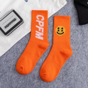 Kakobuy Drew Smiley Face Rhinestone Sports Knee-High Socks