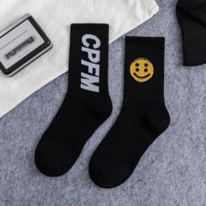 Kakobuy Drew Smiley Face Rhinestone Sports Knee-High Socks