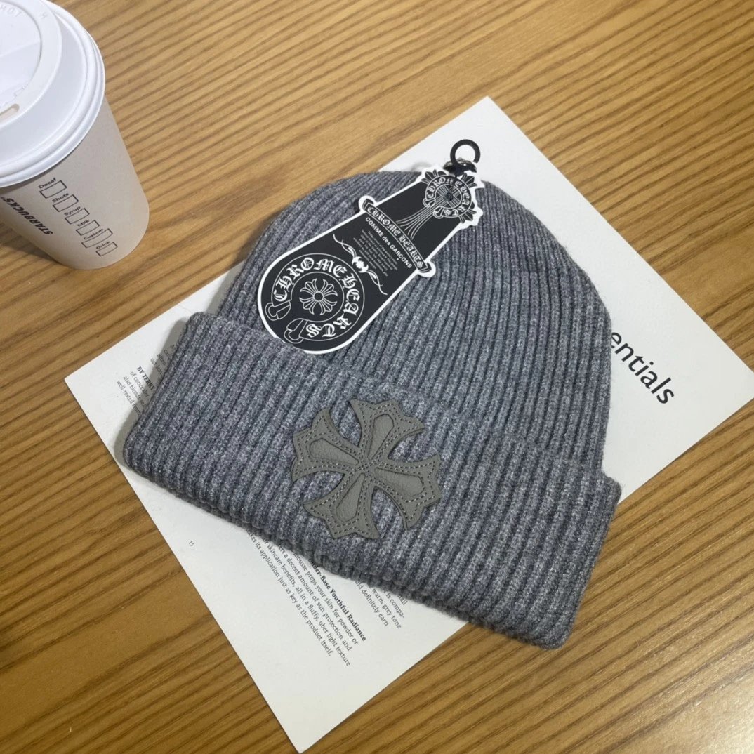 - Kakobuy Chrome Hearts Black Cross Knit Beanie