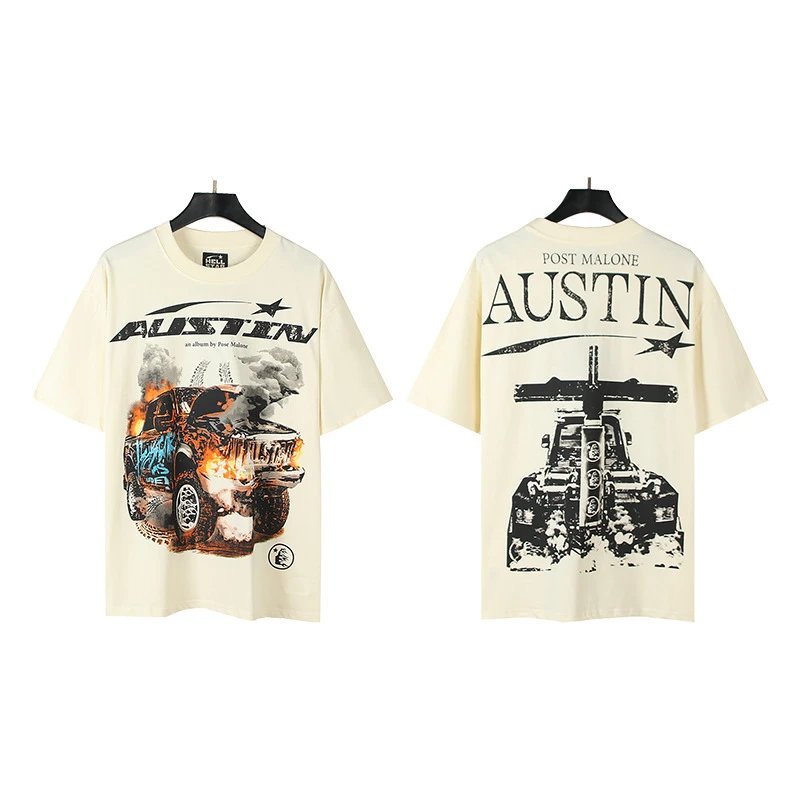 - Kakobuy Hellsta Hip Hop Print High Quality Pure Cotton Short Sleeve Shirt