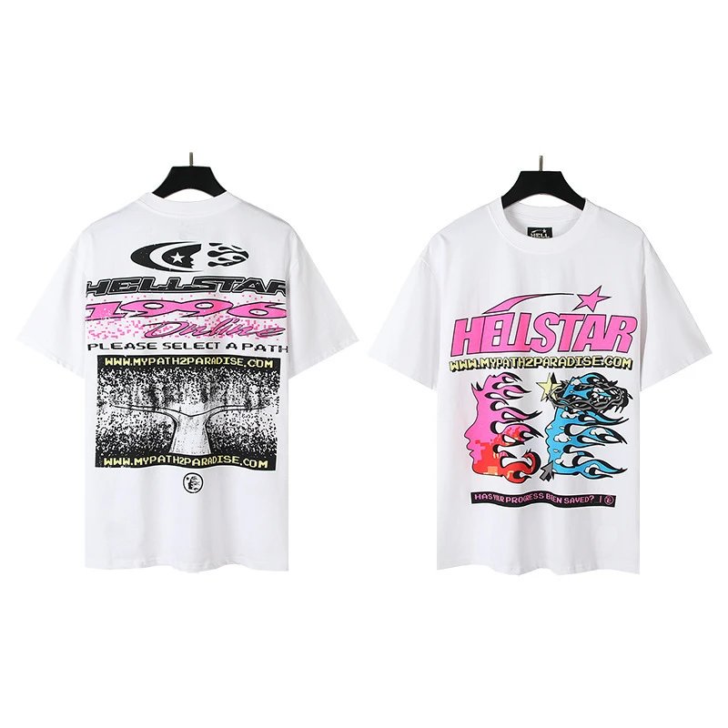 - Kakobuy Hellsta Hip Hop Print High Quality Pure Cotton Short Sleeve Shirt