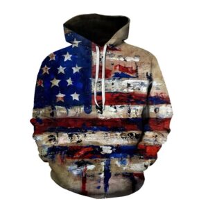 Kakobuy New 3D printed American flag pattern fashion sweatshirt