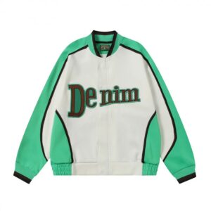 Kakobuy DENIM TEARSr Basic Letter Patchwork Jacket