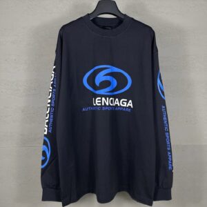Kakobuy Balenciaga High Version 2024 Surf Pattern Letter Straight Split Print Loose Long Sleeve