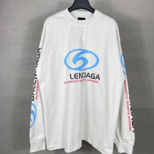 Kakobuy Balenciaga High Version 2024 Surf Pattern Letter Straight Split Print Loose Long Sleeve