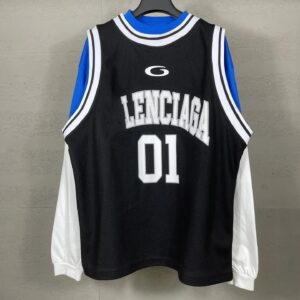 Kakobuy Balenciaga High Version 25 Autumn Basketball Jersey Fake 3-Piece Set Embroidered Long Sleeve