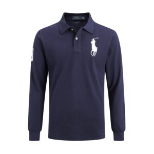 Kakobuy Ralph Lauren Long Sleeve Men's Collared Solid Color Horse Logo Undershirt