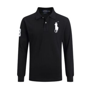 Kakobuy Ralph Lauren Long Sleeve Men's Collared Solid Color Horse Logo Undershirt