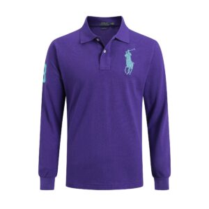 Kakobuy Ralph Lauren Long Sleeve Men's Collared Solid Color Horse Logo Undershirt