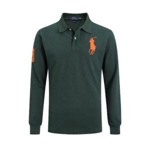 Kakobuy Ralph Lauren Long Sleeve Men's Collared Solid Color Horse Logo Undershirt