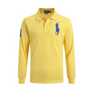 Kakobuy Ralph Lauren Long Sleeve Men's Collared Solid Color Horse Logo Undershirt