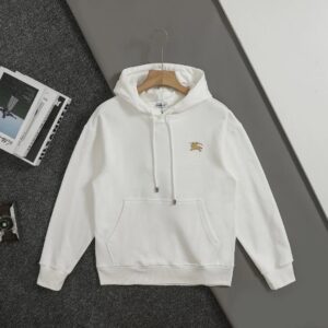 Kakobuy Burberry War Horse Embroidered Logo Hoodie White