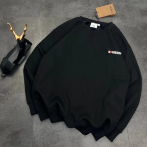 Kakobuy Burberry Printed Small Logo Crewneck Sweatshirt Black