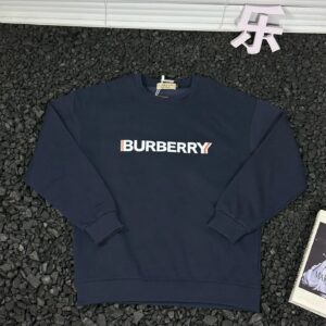 Kakobuy Burberry Printed Letter Crewneck Sweatshirt Blue
