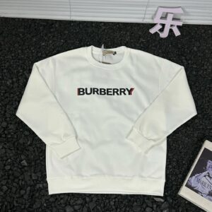 Kakobuy Burberry Printed Letter Crewneck Sweatshirt White