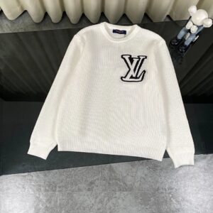 LOUIS VUITTON Classic Logo Pullover Sweater with Front and Back Chest Logos