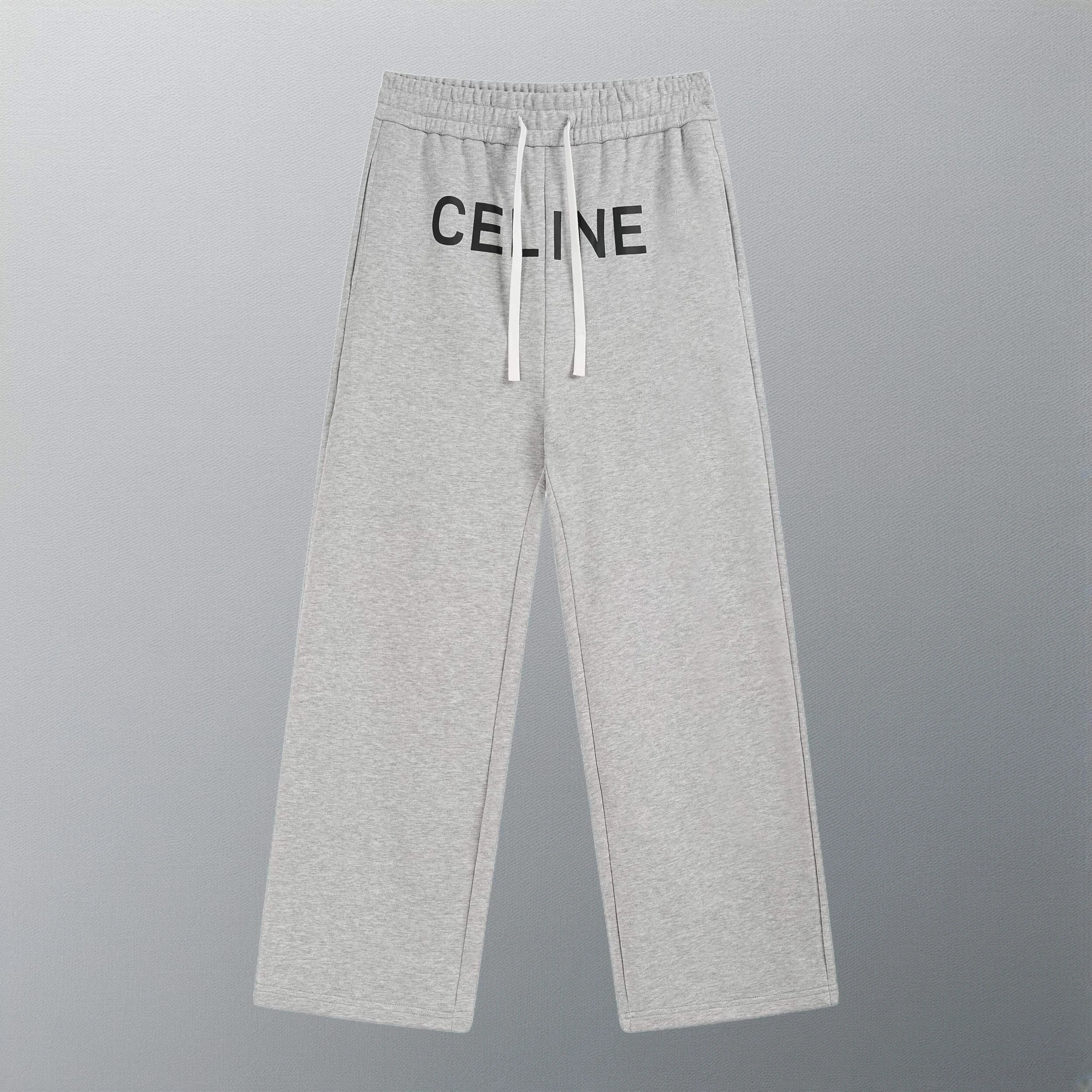 - Celine Drawstring Casual Pants - Gray