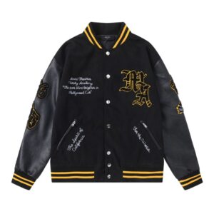 AMIRI Lion Embroidered Logo Baseball Jacket