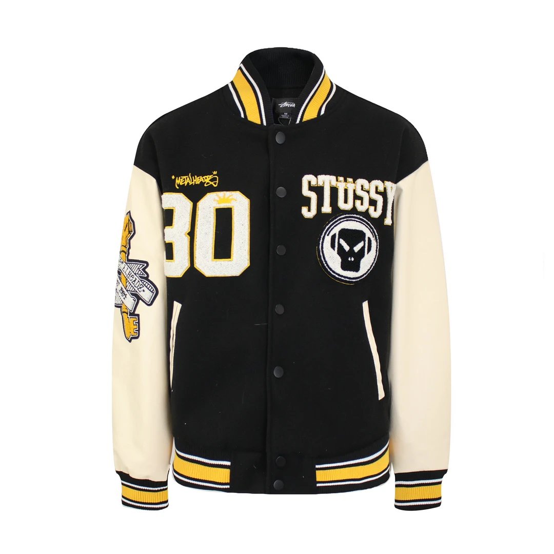 - Stussy x Metalheadz 30th Anniversary Collaboration Embroidered Towel Baseball Jacket