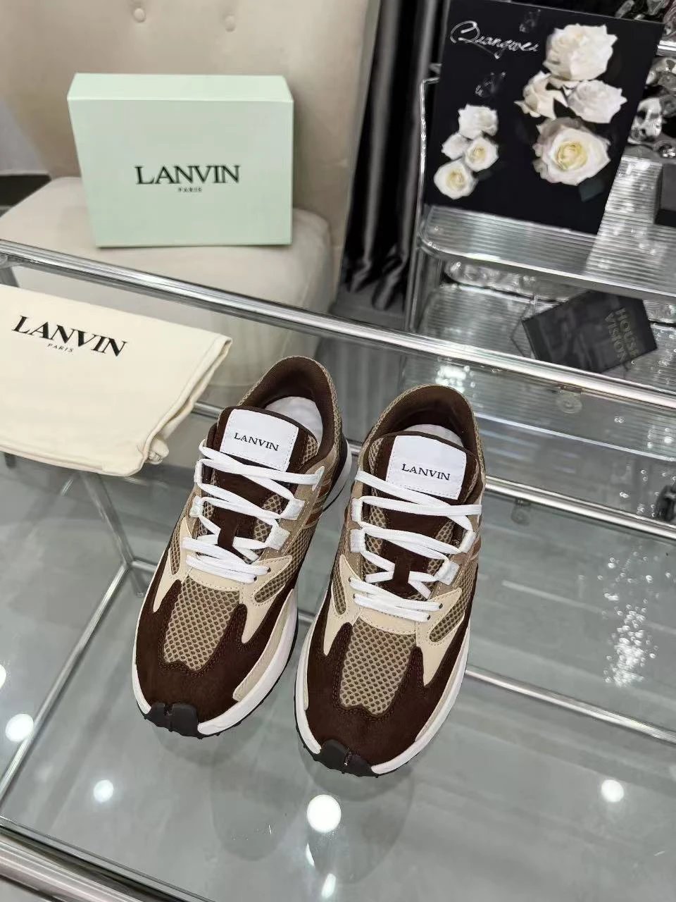 - LANVIN New Driver Casual Sneakers in Brown