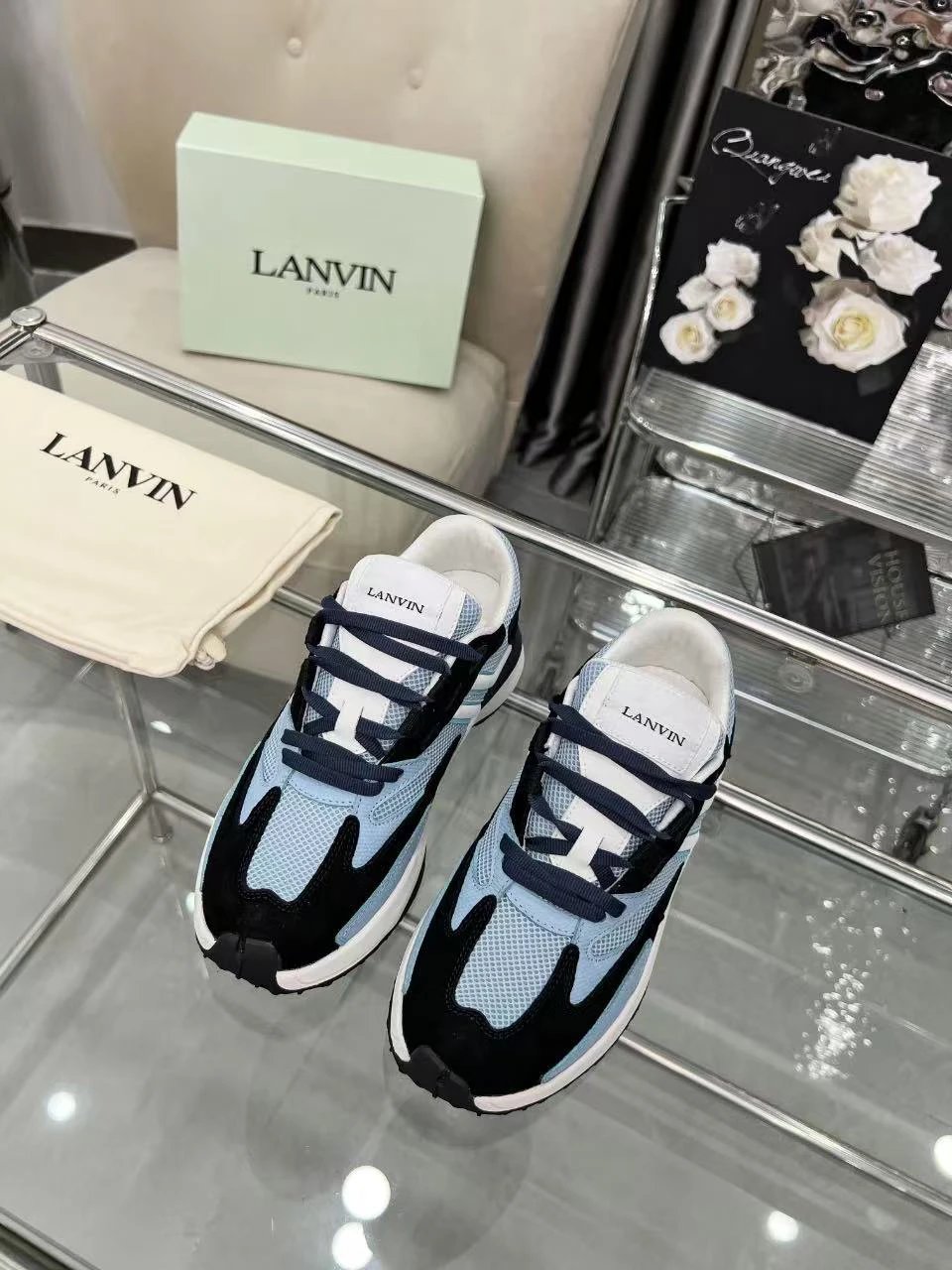 - LANVIN New Four Seasons Sneakers in Blue Colorway