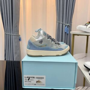 LANVIN Aqua Blue Color-Blocked Sneakers
