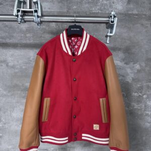 Louis Vuitton 25SS New Patchwork Leather Full-Print Logo Monogram Baseball Jacket Unisex Style Acne Studios FW25 Graffiti Denim Jacket RIMOWA Chinese New Year Special Edition - Louis Vuitton 25SS New Patchwork Leather Full-Print Monogram Baseball Jacket Unisex