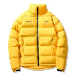 Nike x NOCTA Collaboration Bright Yellow Short Stand-Up Collar Down Jacket