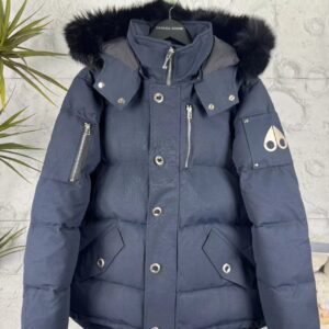 Moose Knuckles Navy Blue Parka Down Jacket