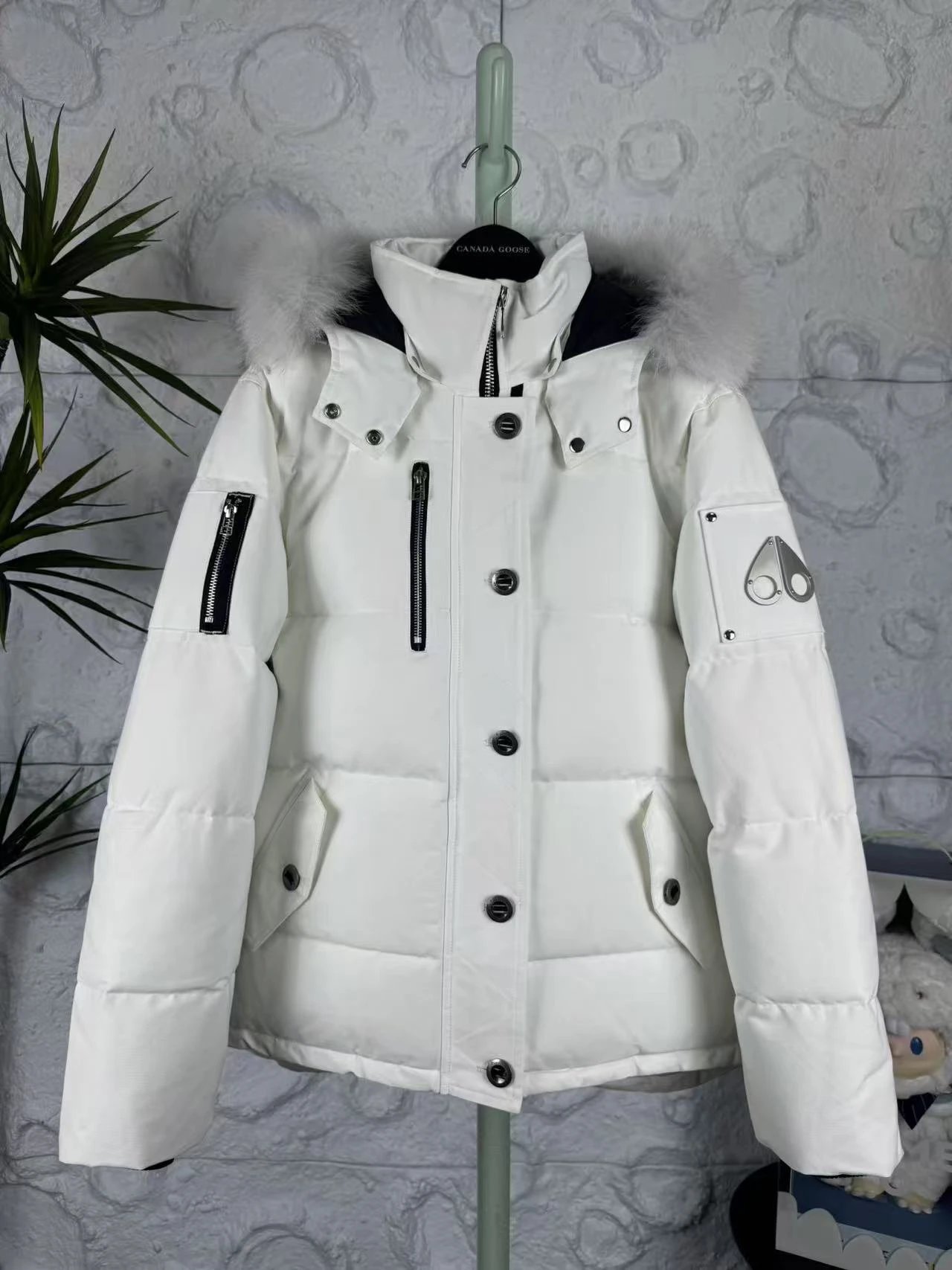 - Moose Knuckles White Down Jacket
