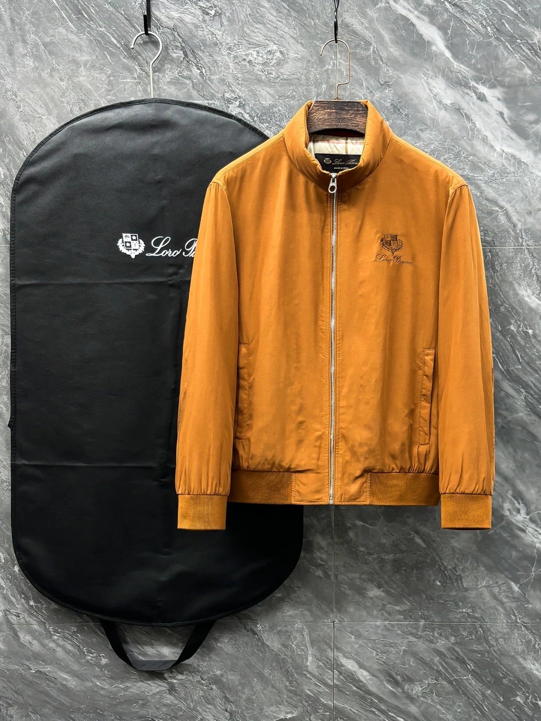 - Loro Piana Men's Stand Collar Jacket in Caramel