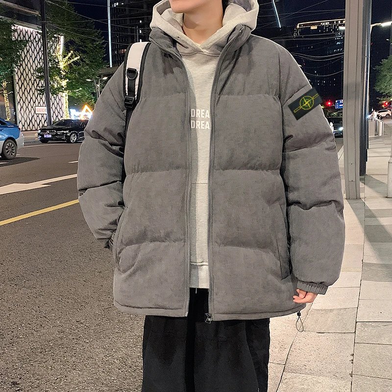 - Stone Island Gray Down Puffer Jacket