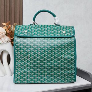 Goyard Sainte-Marie Green and White Chevron Pattern Tote Bag