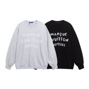 LOUIS VUITTON Gray & Black Oversized Streetwear Hoodie