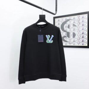 Louis Vuitton Colorful Logo Black Streetwear Hoodie