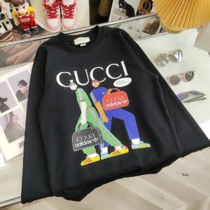 Gucci Cartoon Collaboration Black Streetwear Print Hoodie